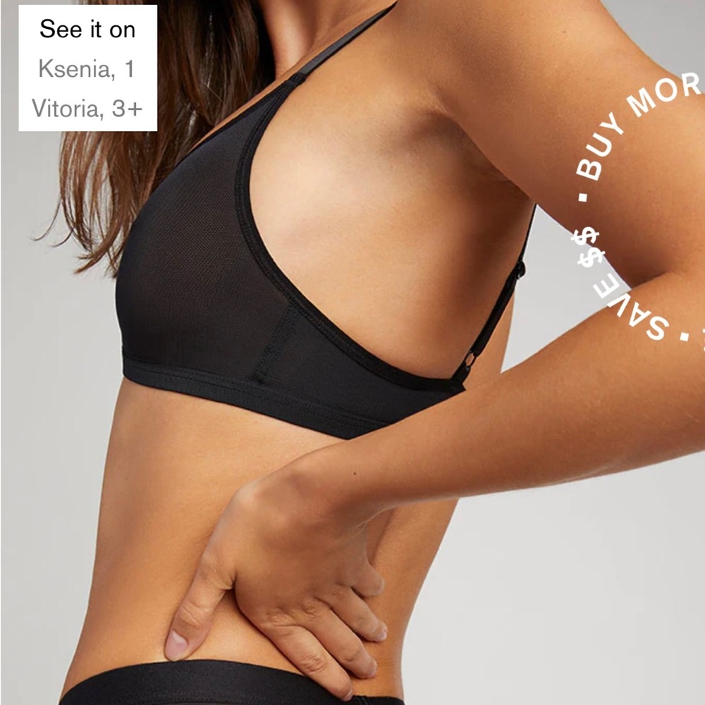 Negative Sieve Non-wire Bra in Black